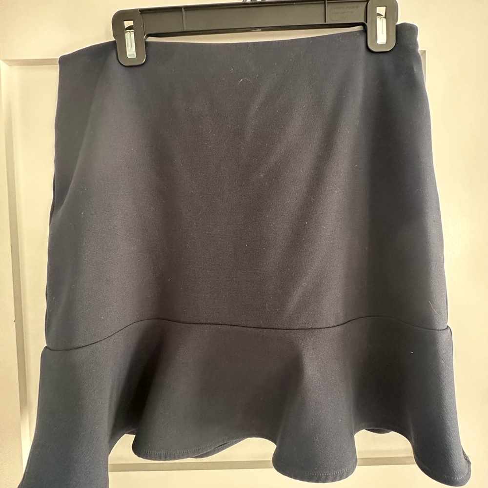 Ann Taylor Navy Mini Skirt with Flounce